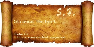 Strauss Herbert névjegykártya